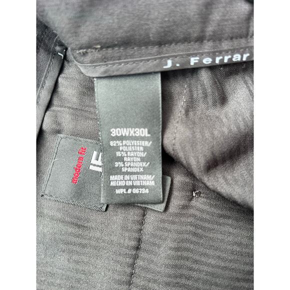 J. Ferrar Pants Men Size 30 X 30 Black Modern Fit Straight Leg Dress Trousers - Picture 4 of 6